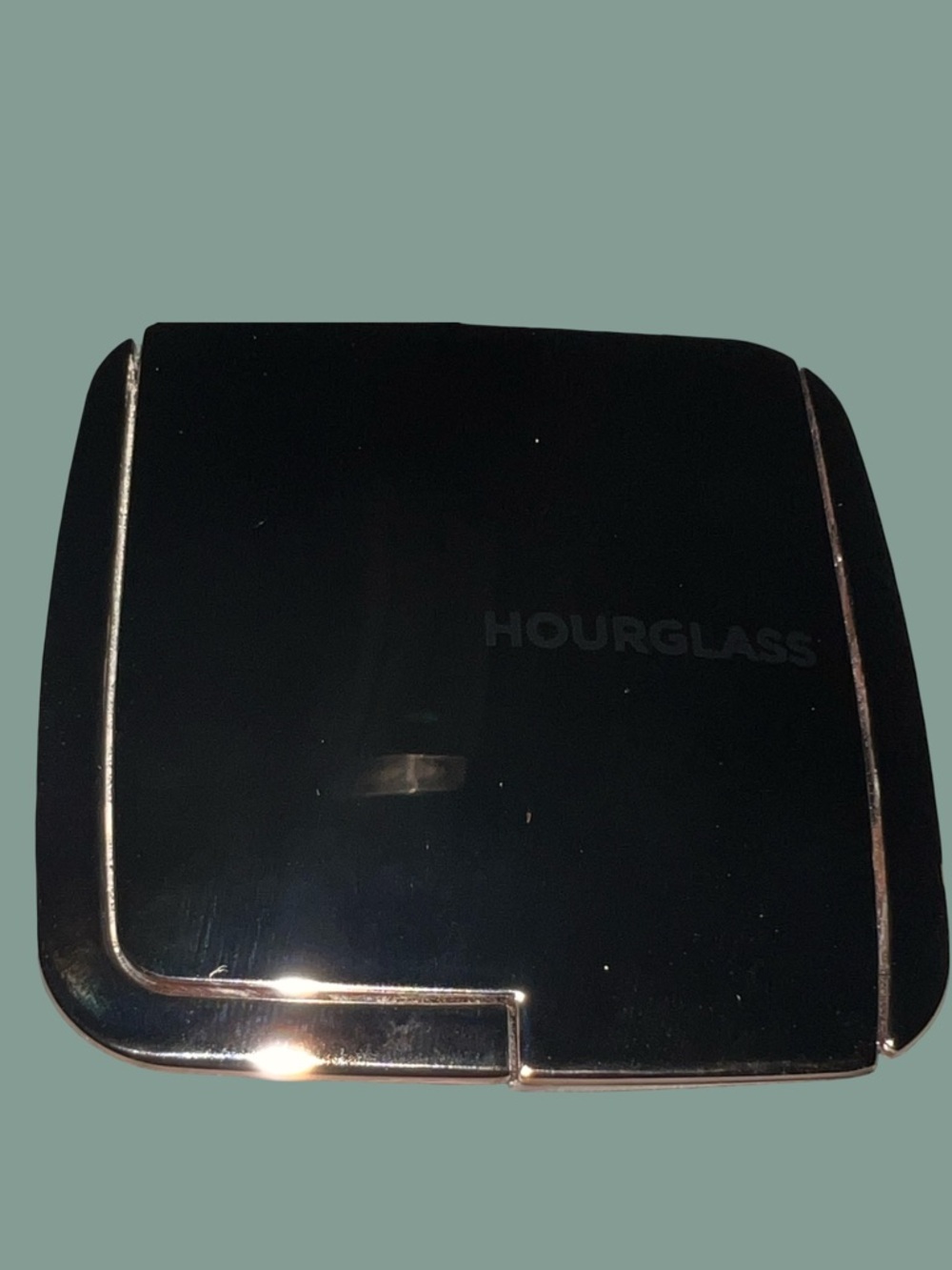 Hourglass Black Compact Case with Gold Accents